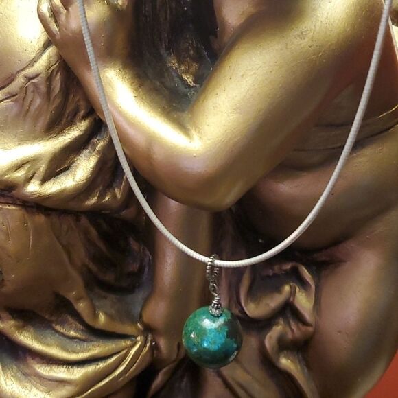 Ocean Jasper pendant with sterling silver snake chain - Picture 5 of 6